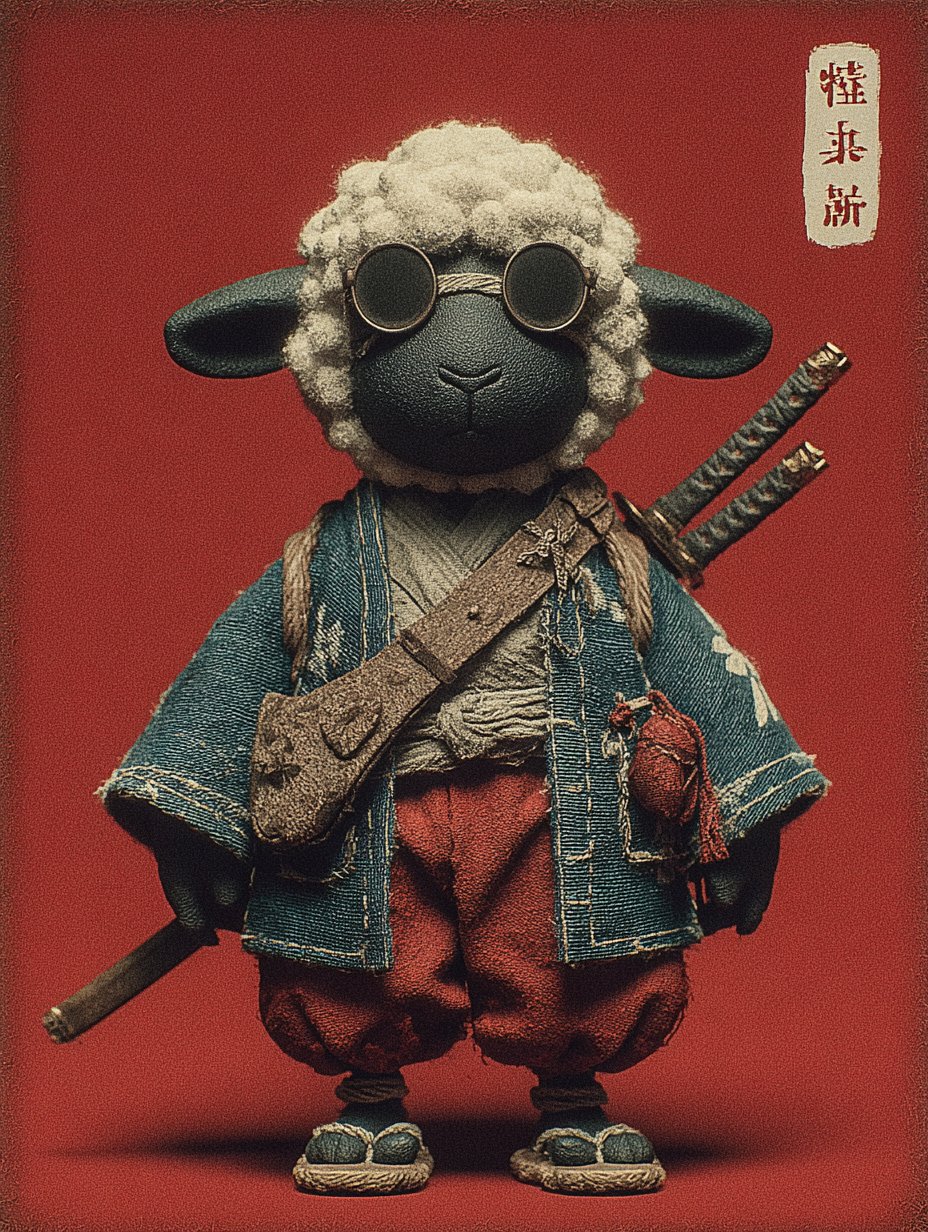 Samurai sheep art